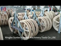 Ruedas delanteras y traseras Tandem Sheave Stringing Bloque de nylon Sheave marco galvanizado