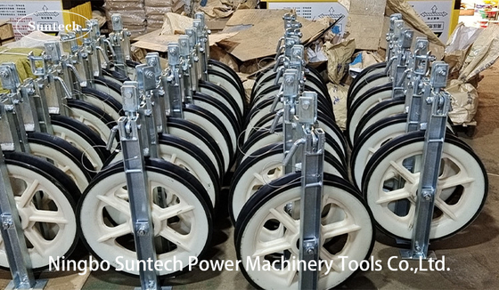 Conductor de nylon Stringing Pulley Blocks de las ruedas de la bujía métrica con el marco de acero galvanizado
