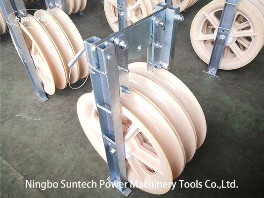 cable liado de arriba de Stringing Blocks For del conductor de nylon de los rodillos de 660m m
