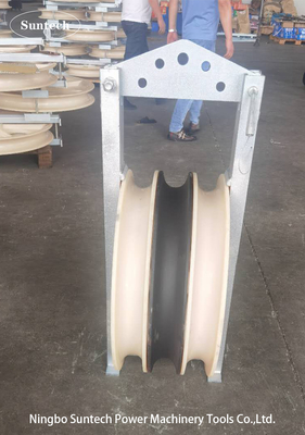 80kN OD 660 mm Bloques de ensamblaje de conductores de malla de nylon para líneas de transmisión