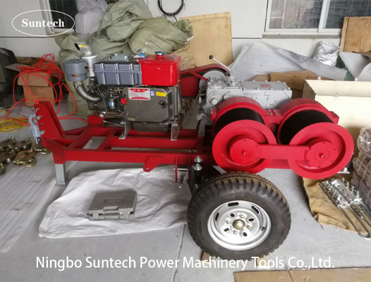 El motor diesel transmisión cable la tracción de la máquina del torno en la construcción del poder de la torre