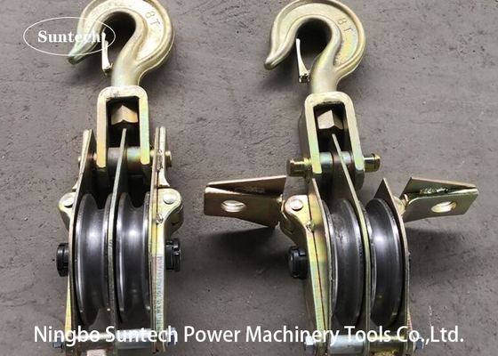 Dos tipo abierto conductor Stringing Tools del bloque de polea del gancho 30kN