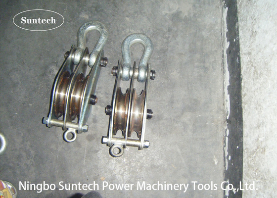 Polea acanalada del doble de 30KN 100KN que alza al conductor Stringing Tools de los trastos