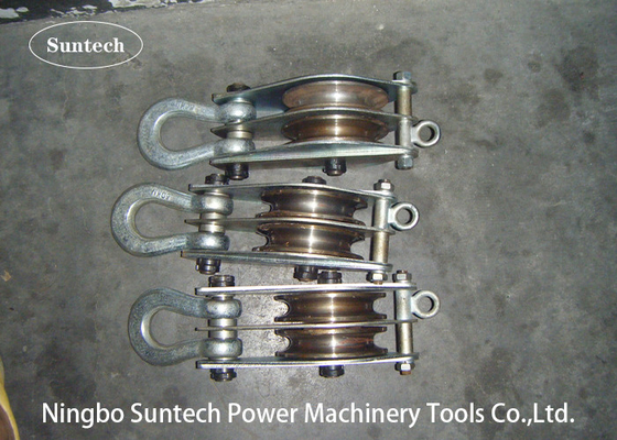 Polea acanalada del doble de 30KN 100KN que alza al conductor Stringing Tools de los trastos