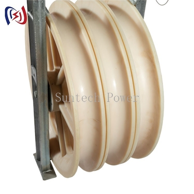 Conductor de nylon Stringing Pulley Blocks de las ruedas de la bujía métrica con el marco de acero galvanizado