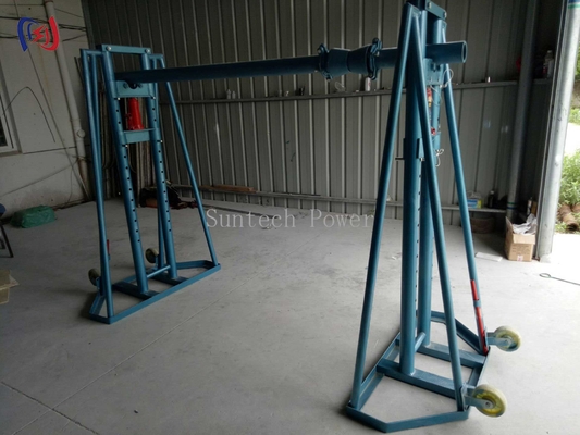 El soporte del carrete del cable hidráulico. Sistema de descarga de alambre de trabajo pesado con tensión ajustable.