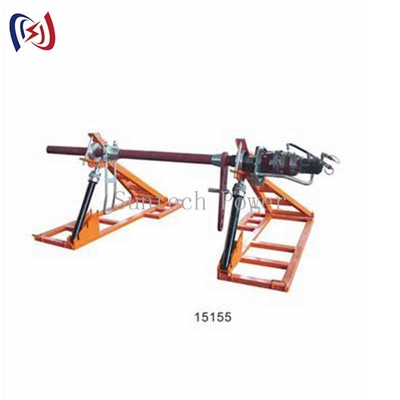 Los soportes de bobina de conductor hidráulico de carga pesada. Capacidad de 5 toneladas, control de tensión ajustable para la construcción de líneas de alta tensión.