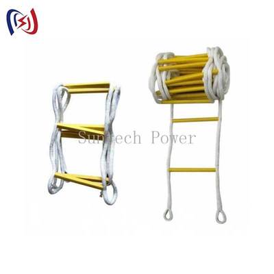 Escalera de cuerda aislada y ligera con cuerda de nylon para mantenimiento de subestaciones eléctricas
