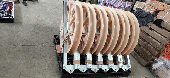 Bloque de tendido de conductor con dimensiones exteriores de 760x120x480mm, carga nominal de 50-150KN y radio de curvatura R570 para tendido de alta tensión