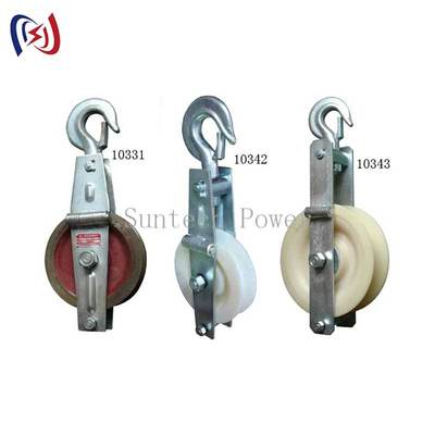 Polea de tendido de cable de puesta a tierra de alta resistencia con carga nominal de 5kn-150kn y tamaño de poleas de 660x560x100mm para construcción de redes