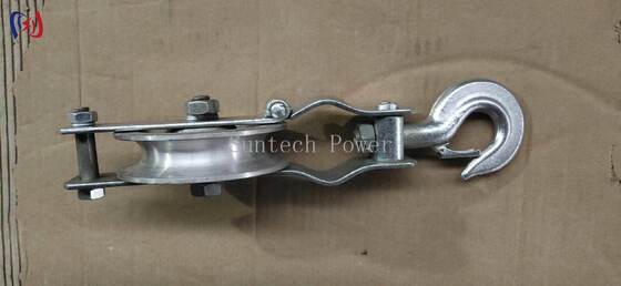 Bloque de cuerda profesional de hoja única con carga nominal de 5-20KN y hoja de aluminio para cuerda de conductor aéreo ligero