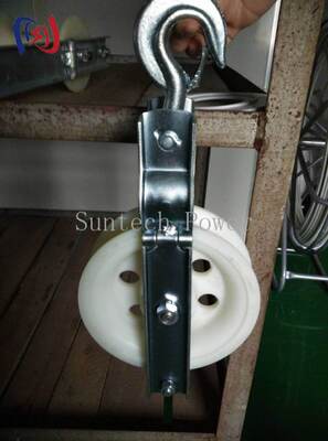 Bloque de cuerda profesional de hoja única con carga nominal de 5-20KN, hoja de aluminio para la instalación de conductores LGJ25-500