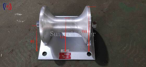 Rodillo de cable de carga nominal 5KN con soporte de aluminio fundido para instalación de cable subterráneo de 150-160 mm