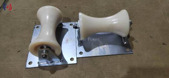 Rodillo de cable de carga nominal 5KN con soporte de aluminio fundido para instalación de cable subterráneo de 150-160 mm