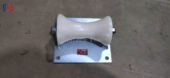 Rodillo de cable de carga nominal 5KN con soporte de aluminio fundido para instalación de cable subterráneo de 150-160 mm