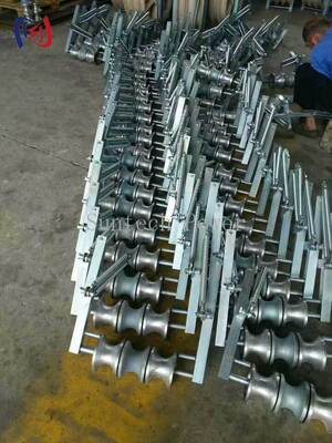 Three Sheaves Stringing Block for Three Phase Conductors | 5KN Nylon Transmission Pulley