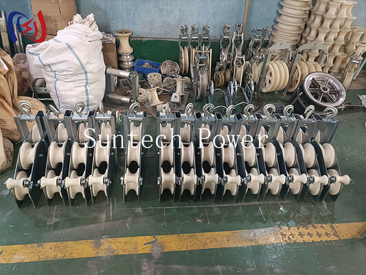 Bloque de cuerda OPGW con carga nominal de 10KN R570 Radio de flexión para la instalación de cable de fibra óptica Cuatro haces combinados