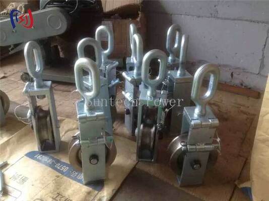Bloque de ensamblaje de conductores con carga nominal de 30-80KN y diámetro de malla de 140-180 mm para trabajos de línea aérea
