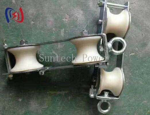 Bloque de cuerda OPGW con carga nominal de 2KN para la instalación de cables de fibra óptica y diseño de doble enmalle