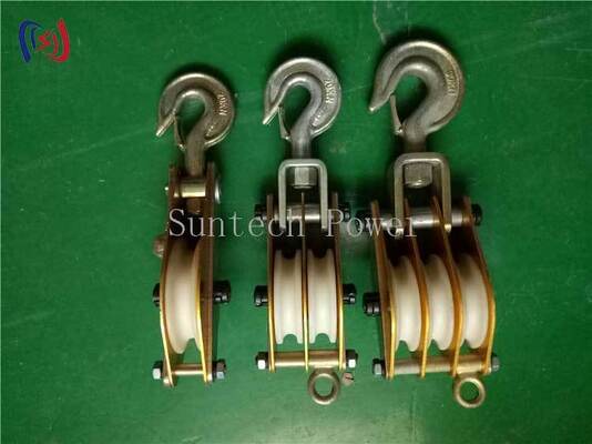 Aparejo de elevación de aleación de aluminio 10-100KN con polea de nailon MC para elevación ligera