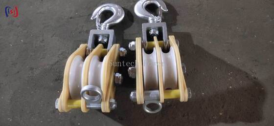 Aparejo de elevación aislado 5-50KN con placa de resina epoxi y polea de nailon MC para trabajos en línea viva