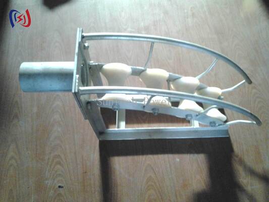 Polea de cable de múltiples poleas con radio de curvatura de 450 mm, ruedas de nailon MC y posicionamiento bloqueable para protección de cables grandes