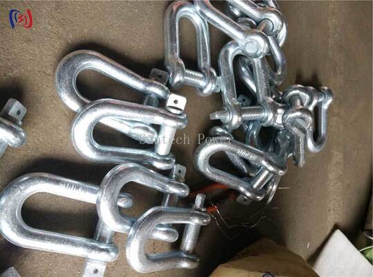 Cadenas de elevación de acero de aleación con cerradura de pines y galvanizadas por sumersión en caliente para una carga nominal de 300KN