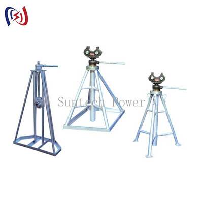 Soporte de carrete simple de alta resistencia con carga nominal de 10-50KN y ajuste de altura de 450-1300 mm para carretes de cable