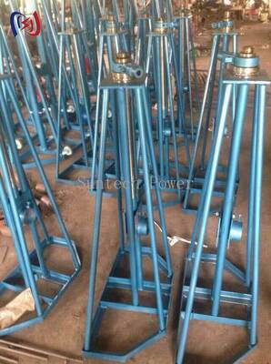 Soporte de carrete simple de alta resistencia con carga nominal de 10-50KN y ajuste de altura de 450-1300 mm para carretes de cable