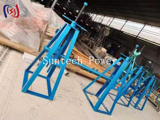 Soporte de carrete simple de alta resistencia con carga nominal de 10-50KN y ajuste de altura de 450-1300 mm para carretes de cable