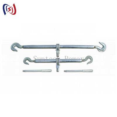Tornuela de acero de doble gancho con carga nominal de 5-100KN, acabado galvanizado en caliente y distancia ajustable de 250-600 mm para tensar la línea eléctrica