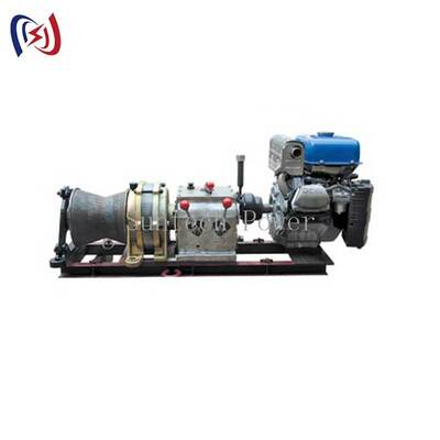 Torno de cable de 5T de fuerza tractiva con motor de gasolina de 9HP para elevación pesada