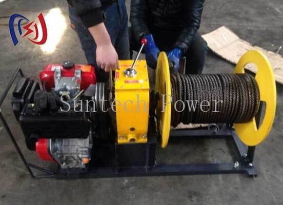Torno de arrastre de cables con motor de gasolina de 3-5T para tendido de cables subterráneos