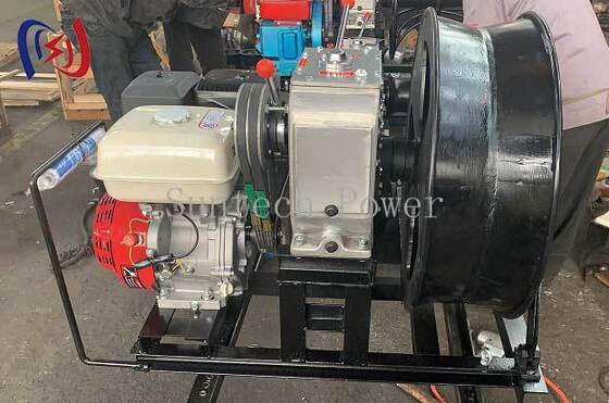 Máquina de recogida de cables con motor de gasolina de 9 HP y fuerza de tracción de 1,25 T, dos marchas hacia adelante más marcha atrás