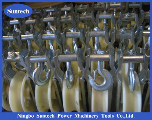 Bloques de tendido de conductor de polea de aluminio de nylon de estilo de horquilla simple 10KN