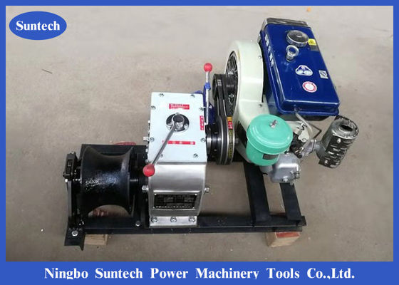 Torno accionado del motor transmitido por banda de 5 Ton Cable Winch Puller Diesel