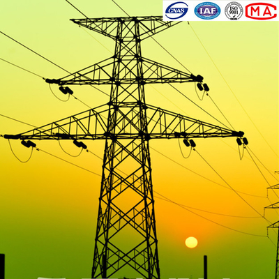 Torre de acero de río 220kv del enrejado cónico poligonal de la travesía