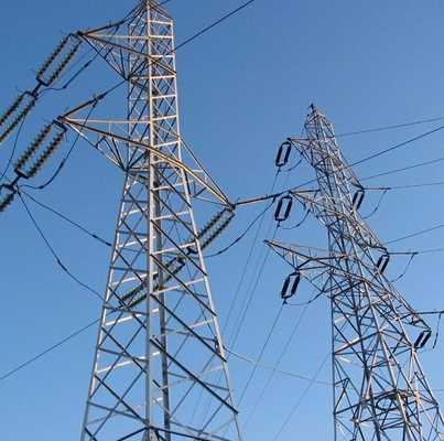 Torre de acero de río 220kv del enrejado cónico poligonal de la travesía