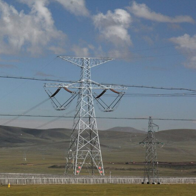Torre de acero doble de la transmisión de poder del ángulo de circuito