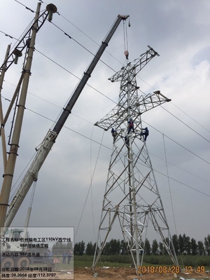 110KV 132KV galvanizó la torre de Angel Steel Lattice Transmission Line