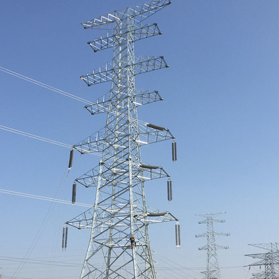 Línea de transmisión galvanizada del enrejado de la inmersión caliente Q345B Q235B torre
