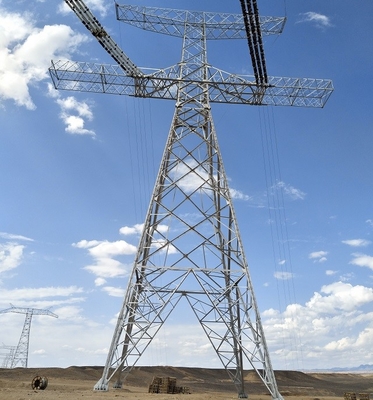 Línea aérea acero Q235 Q345 Q420 torre de 132 kilovoltios