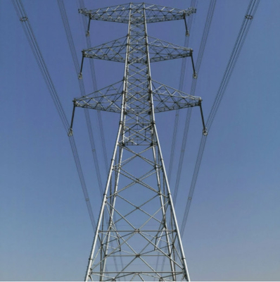 Torre de acero galvanizada de la transmisión de la inmersión caliente 500KV Q355 Q255
