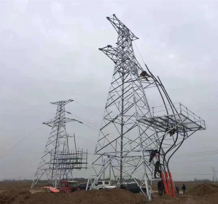 Torre de la transmisión del pilón del enrejado del acero de la cólera de 110KV 132KV