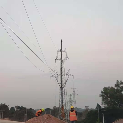 Torre de acero del enrejado de Q235B Q345B Q420 para la transmisión de poder