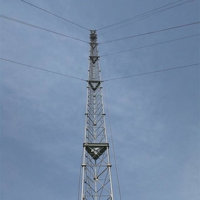 3 torre galvanizada Legged del palo de Guyed del acero de la inmersión caliente Q235 Q345
