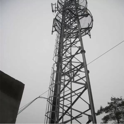 Torre tubular de acero de las telecomunicaciones del HDG del enrejado autosuficiente