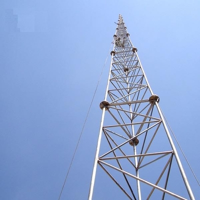 Torre tubular de acero galvanizada de las telecomunicaciones del enrejado de los 25m