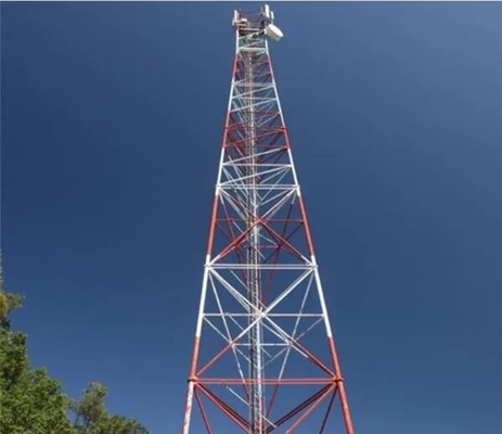 Torre tubular del acero de la telecomunicación Q235B Q355B del HDG