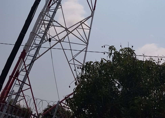 Electricidad del acero Q235B de la torre del enrejado de la telecomunicación del G/M autosuficiente